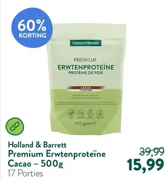 Holland & Barrett Holland & Barrett Premium Erwtenproteïne Cacao aanbieding