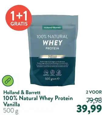 Holland & Barrett Holland & Barrett 100% Natural Whey Protein Vanilla aanbieding