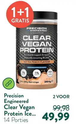 Holland & Barrett Precision Engineered Clear Vegan Protein Ice tea peach flavour aanbieding