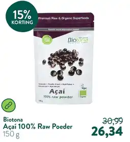 Holland & Barrett Biotona Açaí 100% Raw PoedeBiotona aanbieding
