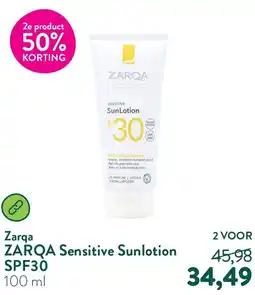 Holland & Barrett ZARQA Sensitive Sunlotion SPF30 aanbieding