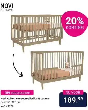 Van Asten BabySuperstore Novi At Home meegroeiledikant Lauren aanbieding