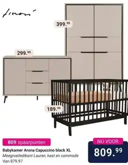 Van Asten BabySuperstore Babykamer Arona Capuccino black XL aanbieding
