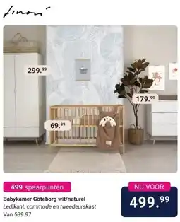 Van Asten BabySuperstore Babykamer Göteborg wit/naturel aanbieding
