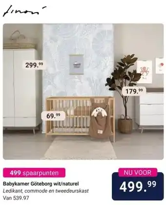 Van Asten BabySuperstore Babykamer Göteborg wit/naturel aanbieding