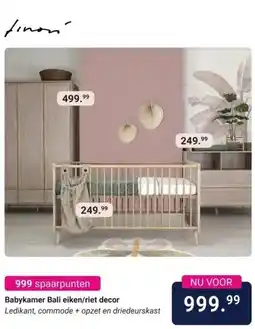 Van Asten BabySuperstore Babykamer Bali eiken/riet decor aanbieding