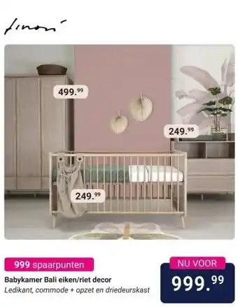 Van Asten BabySuperstore Babykamer Bali eiken/riet decor aanbieding