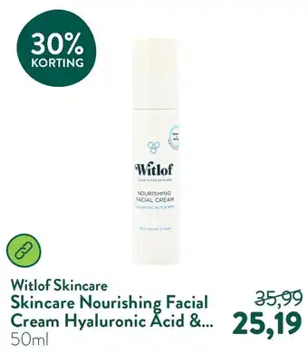 Holland & Barrett Witlof Skincare Skincare Nourishing Facial Cream Hyaluronic Acid & Rose aanbieding