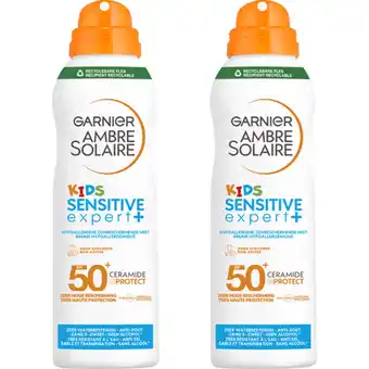 Albert Heijn Ambre Solaire Kids anti-zand mist spray spf50+ 2-pack aanbieding