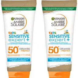 Albert Heijn Ambre Solaire Kids sensitive expert zonmelk spf 2-pack aanbieding