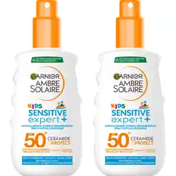 Albert Heijn Ambre Solaire Kids sensitive expert spray spf50 2-pack aanbieding