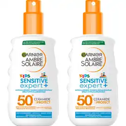 Albert Heijn Ambre Solaire Kids sensitive expert spray spf50 2-pack aanbieding
