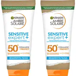 Albert Heijn Ambre Solaire Sensitive expert+ milk spf50 2-pack aanbieding