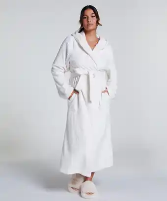 Hunkemoller Hunkemöller Badjas Waffle Wit aanbieding