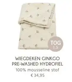 Van Asten BabySuperstore WIEGDEKEN GINKGO PRE-WASHED HYDROFIEL aanbieding