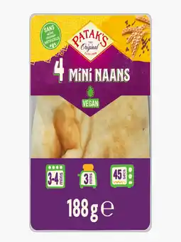 Flink Patak's Mini Naan naturel 188g aanbieding