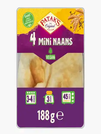 Flink Patak's Mini Naan naturel 188g aanbieding