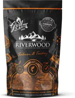 Intratuin Riverwood natuurlijke snack Grillmaster zalm en kalkoen 100 g aanbieding