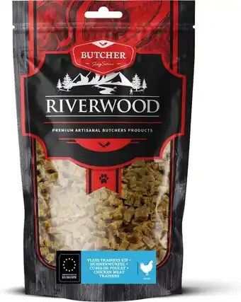 Intratuin Riverwood natuurlijke snack vleestrainers Butcher kip 150 g aanbieding