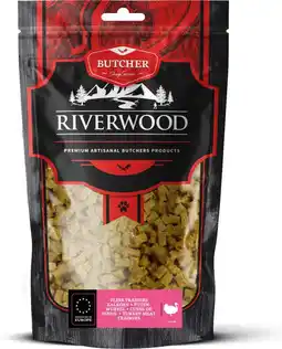 Intratuin Riverwood natuurlijke snack vleestrainers Butcher kalkoen 150 g aanbieding