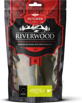 Intratuin Riverwood natuurlijke snack vleesstrip Butcher kamelenhuid 150 g aanbieding