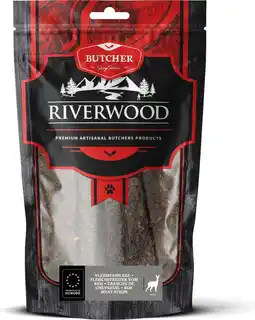 Intratuin Riverwood natuurlijke snack vleesstrip Butcher ree 150 g aanbieding
