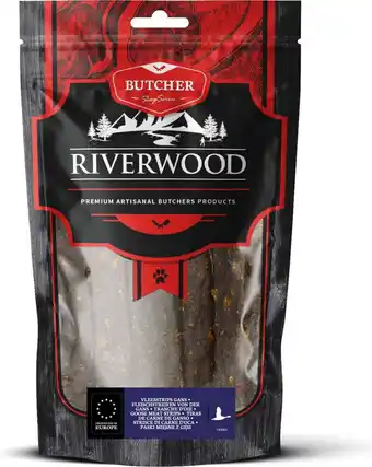 Intratuin Riverwood natuurlijke snack vleesstrip Butcher gans 150 g aanbieding