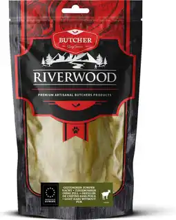 Intratuin Riverwood natuurlijke snack Butcher geitenoren zonder vacht 100 g aanbieding