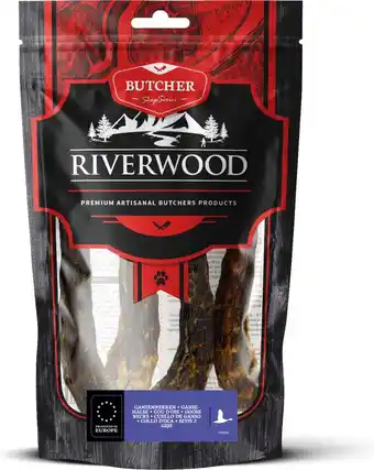 Intratuin Riverwood natuurlijke snack Butcher ganzennekken 250 g aanbieding