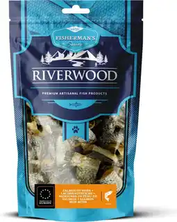 Intratuin Riverwood natuurlijke snack Fisherman's zalmhuid bites 100 g aanbieding