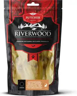 Intratuin Riverwood natuurlijke snack Butcher konijnenoren zonder vacht 100 g aanbieding