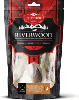 Intratuin Riverwood natuurlijke snack Butcher konijnenoren met vacht 100 g aanbieding