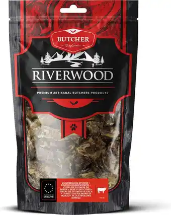 Intratuin Riverwood natuurlijke snack Butcher runderlong stukjes 150 g aanbieding