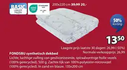 Jysk FONDSBU synthetisch dekbed aanbieding