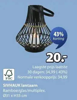 Jysk SIVHAUK lantaarn aanbieding