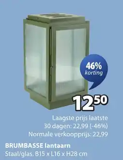 Jysk BRUMBASSE lantaarn aanbieding