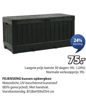 Jysk FEJENSENG kussen opbergbox aanbieding