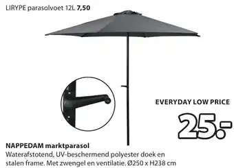 Jysk Nappedam marktparasol aanbieding