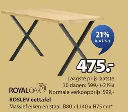 Jysk ROSLEV eettafel aanbieding