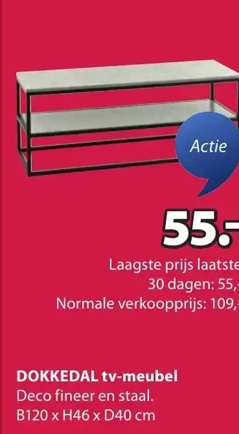 Jysk DOKKEDAL tv-meubel aanbieding