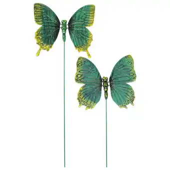 Pets Place Anna's Collection Metalen Vlinder Op Steker - Tuinaccessoire - 57 cm Groen Brons aanbieding