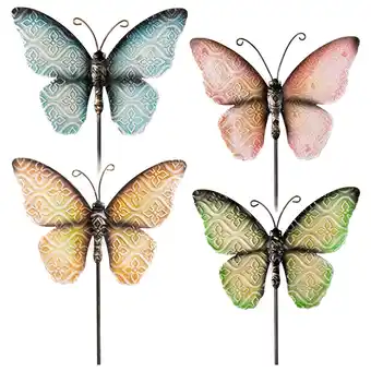 Pets Place Anna's Collection Metalen Vlinder Op Steker - Tuinaccessoire - 57 cm Assorti aanbieding