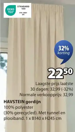 Jysk HAVSTEIN gordijn aanbieding