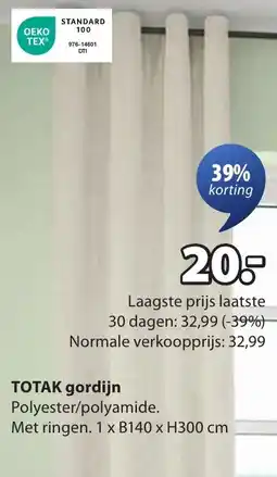 Jysk TOTAK gordijn aanbieding