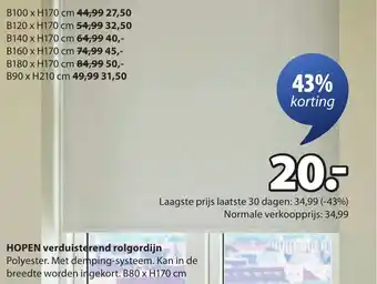 Jysk HOPEN verduisterend rolgordijn aanbieding
