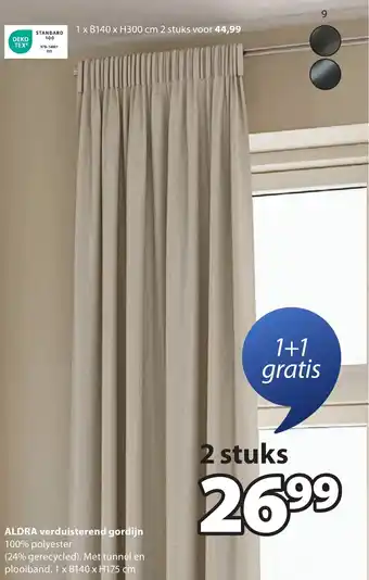 Jysk ALDRA verduisterend gordijn aanbieding