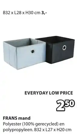Jysk FRANS mand aanbieding
