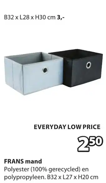 Jysk FRANS mand aanbieding