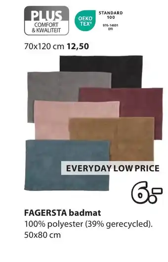 Jysk FAGERSTA badmat aanbieding