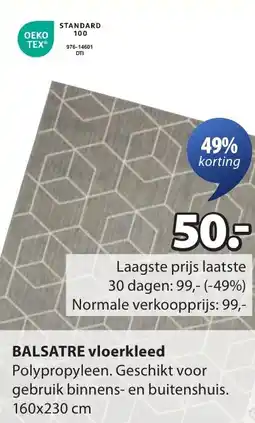 Jysk BALSATRE vloerkleed aanbieding
